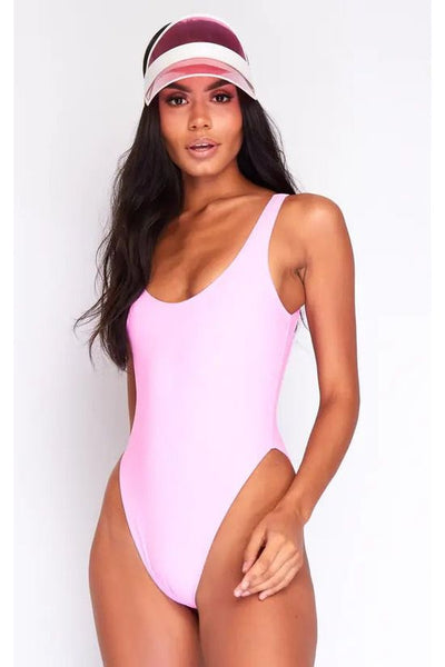 Pink - High Leg Brazilian Swimsuit In Pink by Maribela