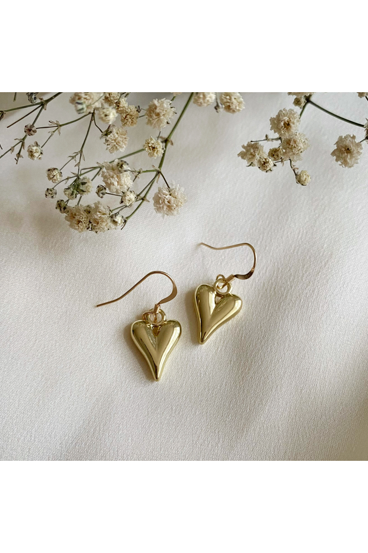 Dainty Gold Puffy Heart Earrings puffyheartearrings