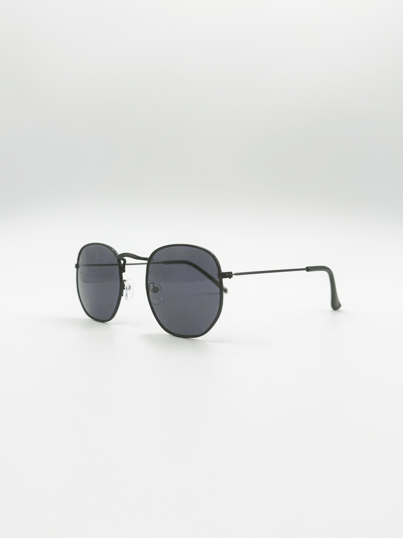 Hexagon Aviator Sunglasses In Black SG2607202