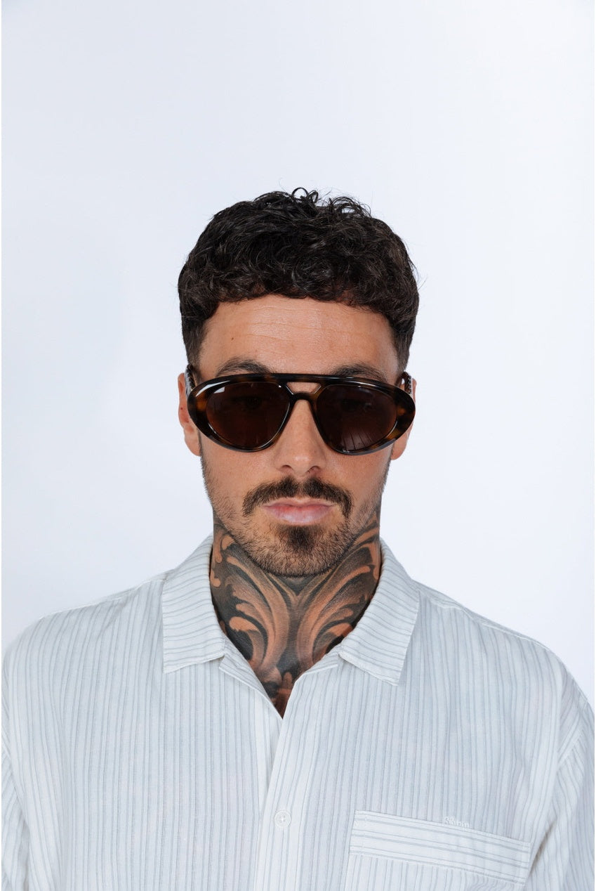 Chunky Aviator Sunglasses In Orange SG2500405