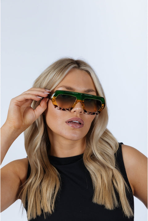 Cross-Border Flat Sunglasses In Multi Print by SVNX