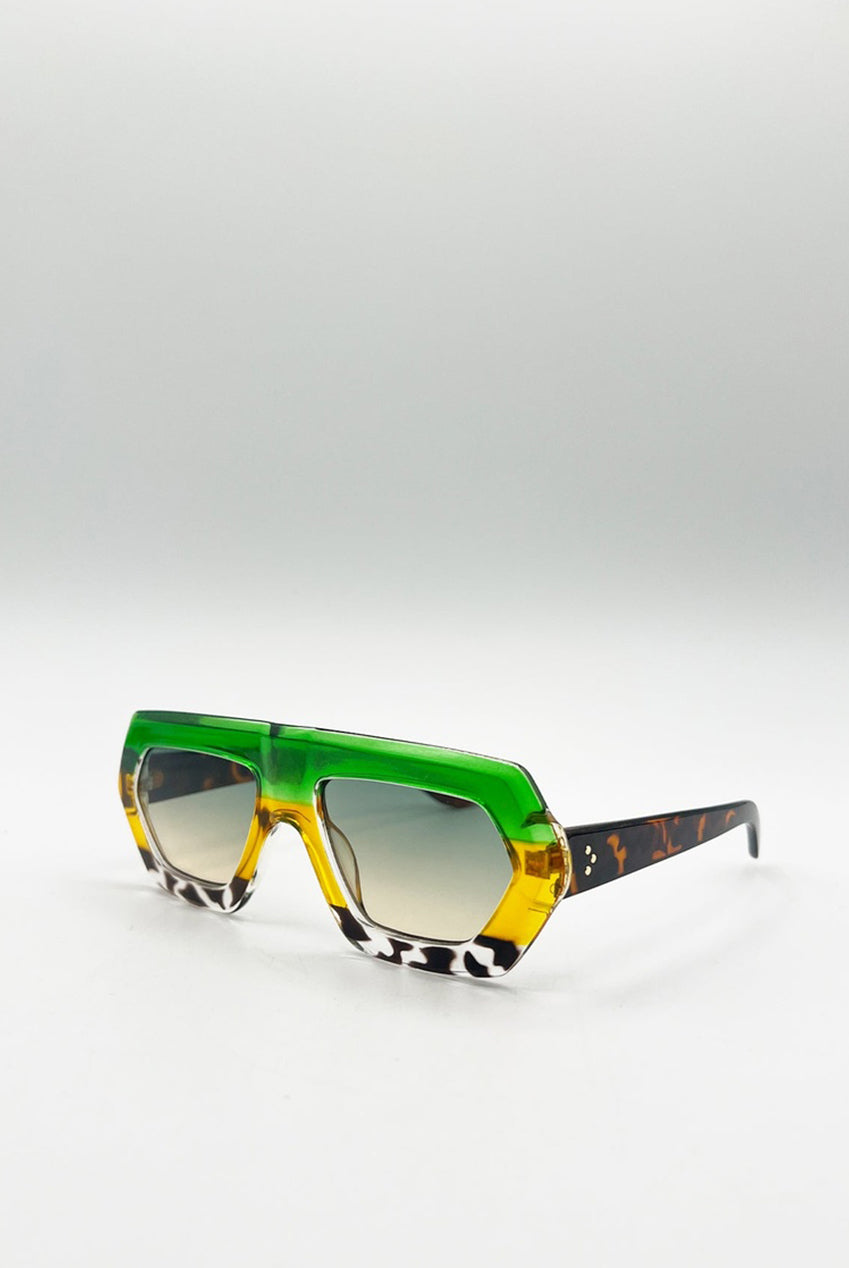 Cross-Border Flat Sunglasses In Multi Print SG2500601