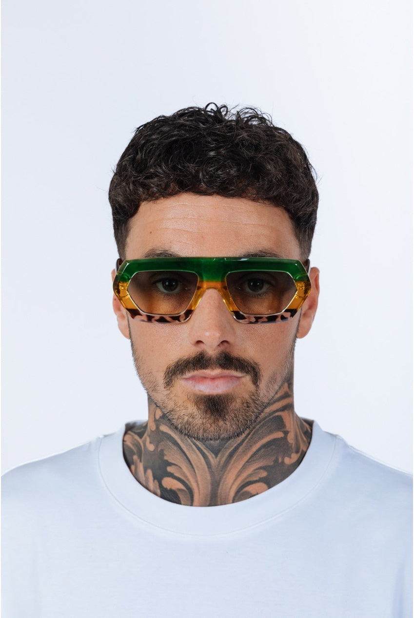 Cross-Border Flat Sunglasses In Multi Print SG2500601