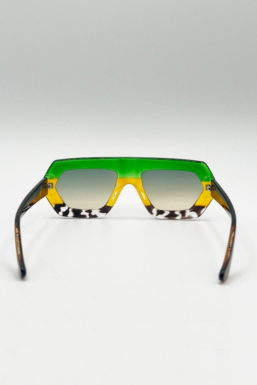 Cross-Border Flat Sunglasses In Multi Print SG2500601