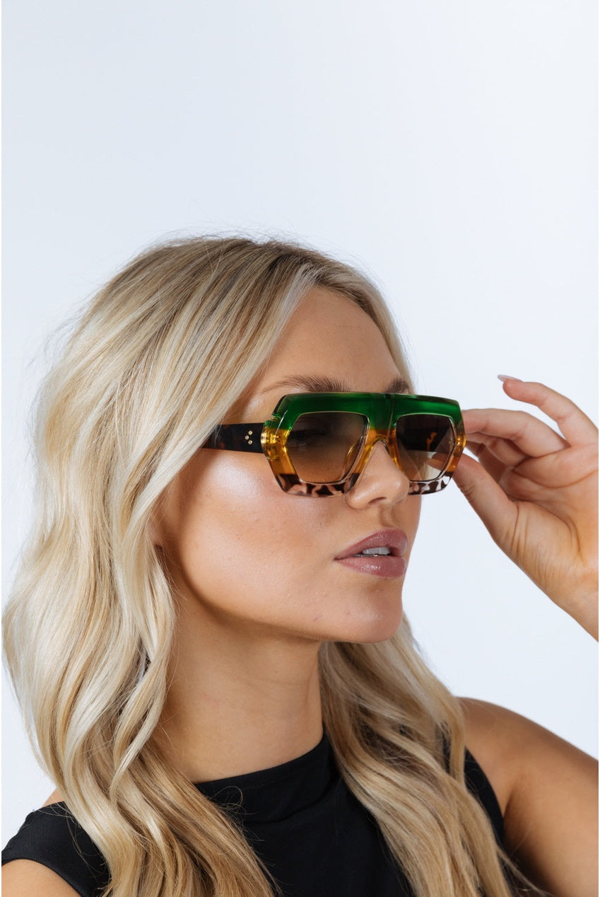 Cross-Border Flat Sunglasses In Multi Print SG2500601