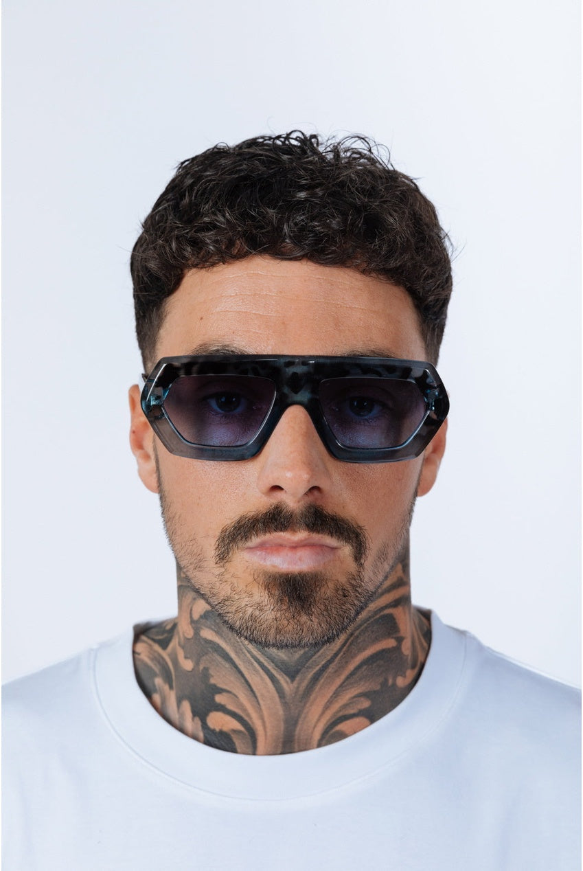 Cross-Border Flat Sunglasses In Blue Leopard SG2500620