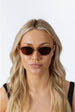 Cat-Eye Sunglasses With Side Detail In Clear Beige by SVNX