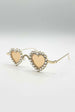Heart Diamante Sunglasses Gold Champagne by SVNX