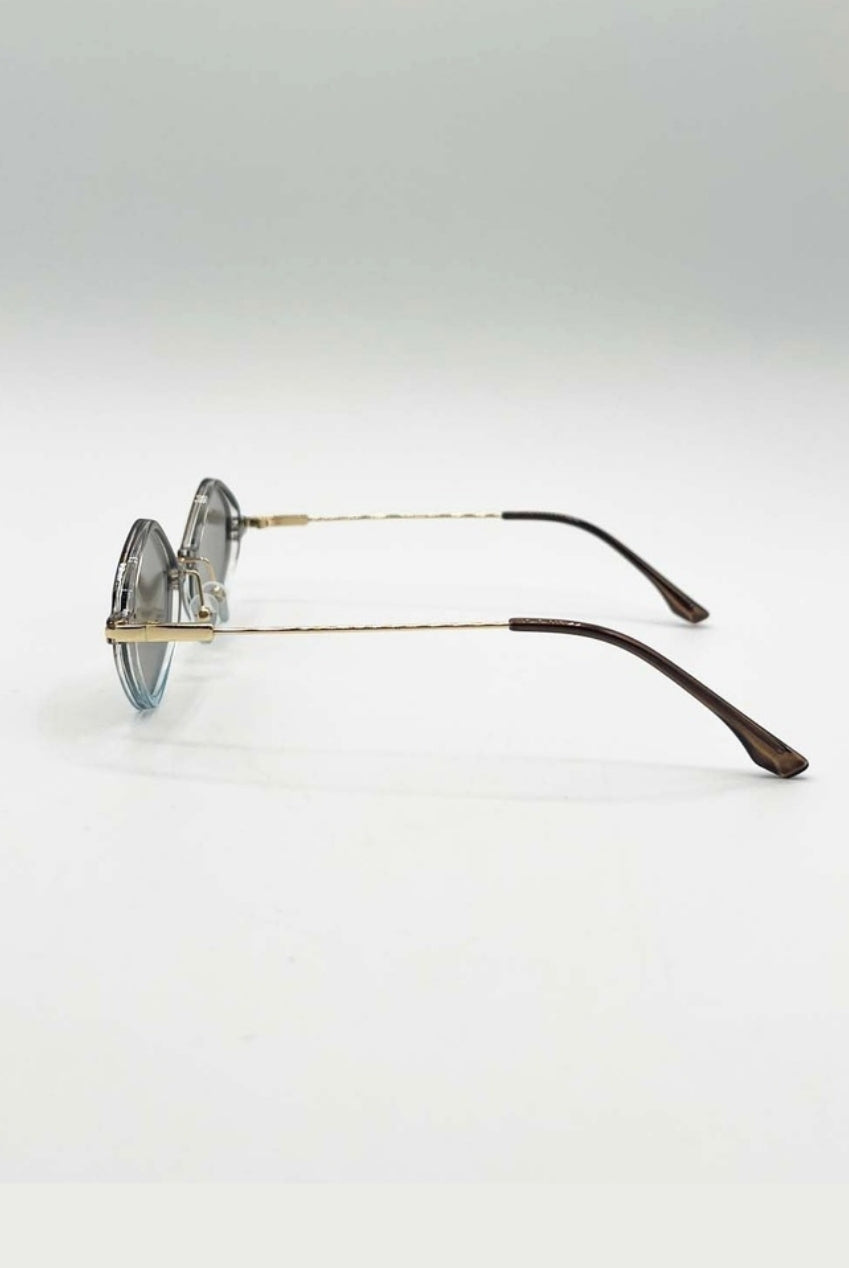 Diamond Shape Sunglasses In Brown Blue SG2501101