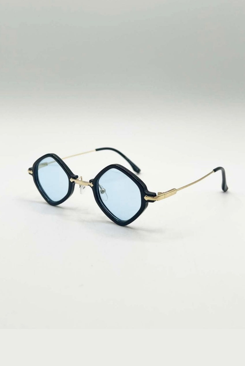 Diamond Shape Sunglasses In Black Blue SG2501102