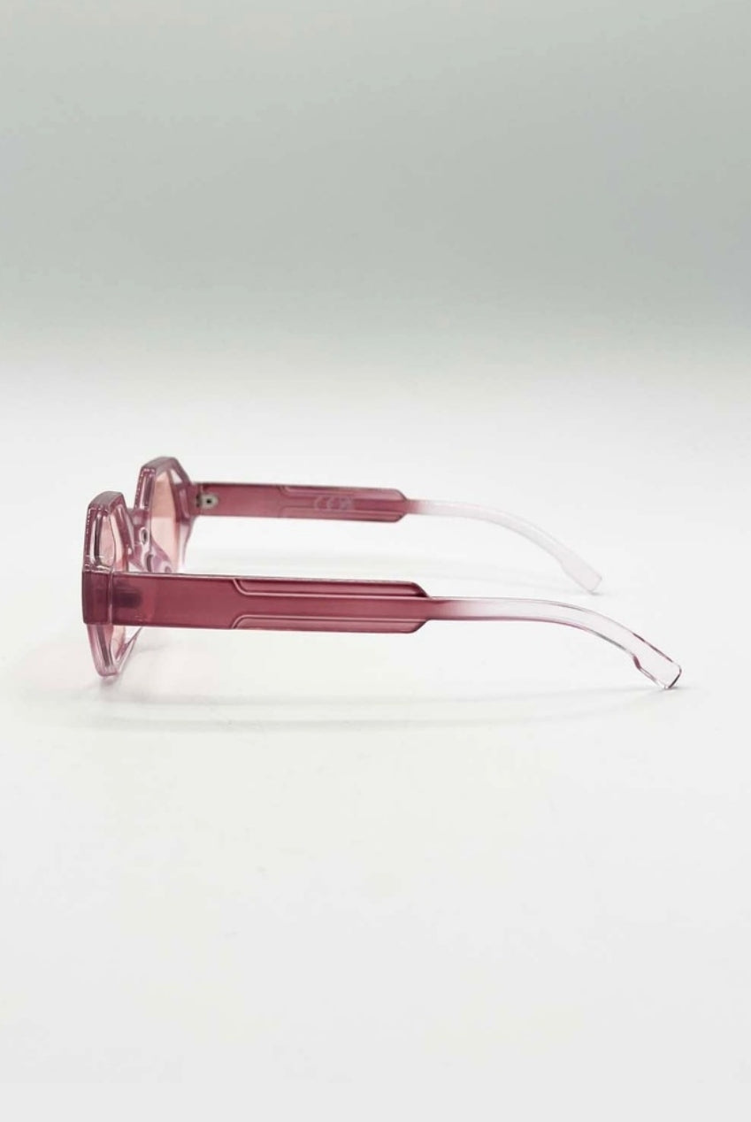 Round Hexagon Sunglasses In Pink SG2501209