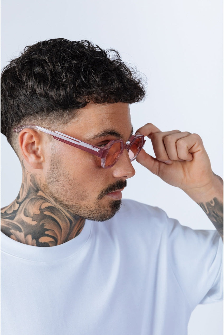 Round Hexagon Sunglasses In Pink SG2501209