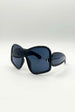 Square Oversized Mask Sunglasses In Black by SVNX