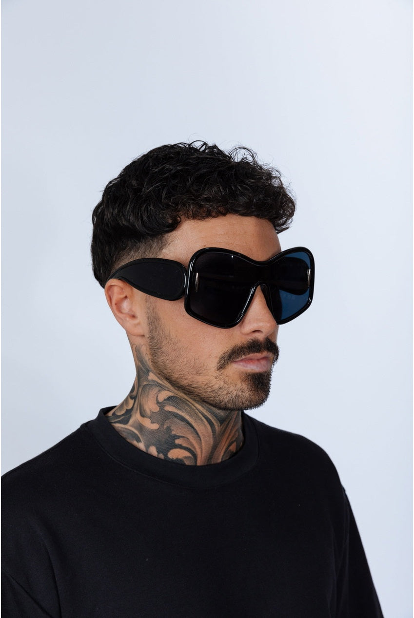 Square Oversized Mask Sunglasses In Black SG2501502