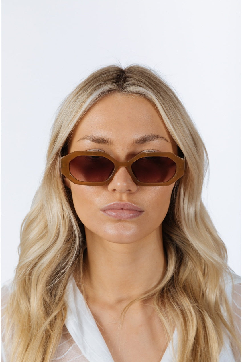 Oval Geomentric Sunglasses In Tortoise Brown SG2502006