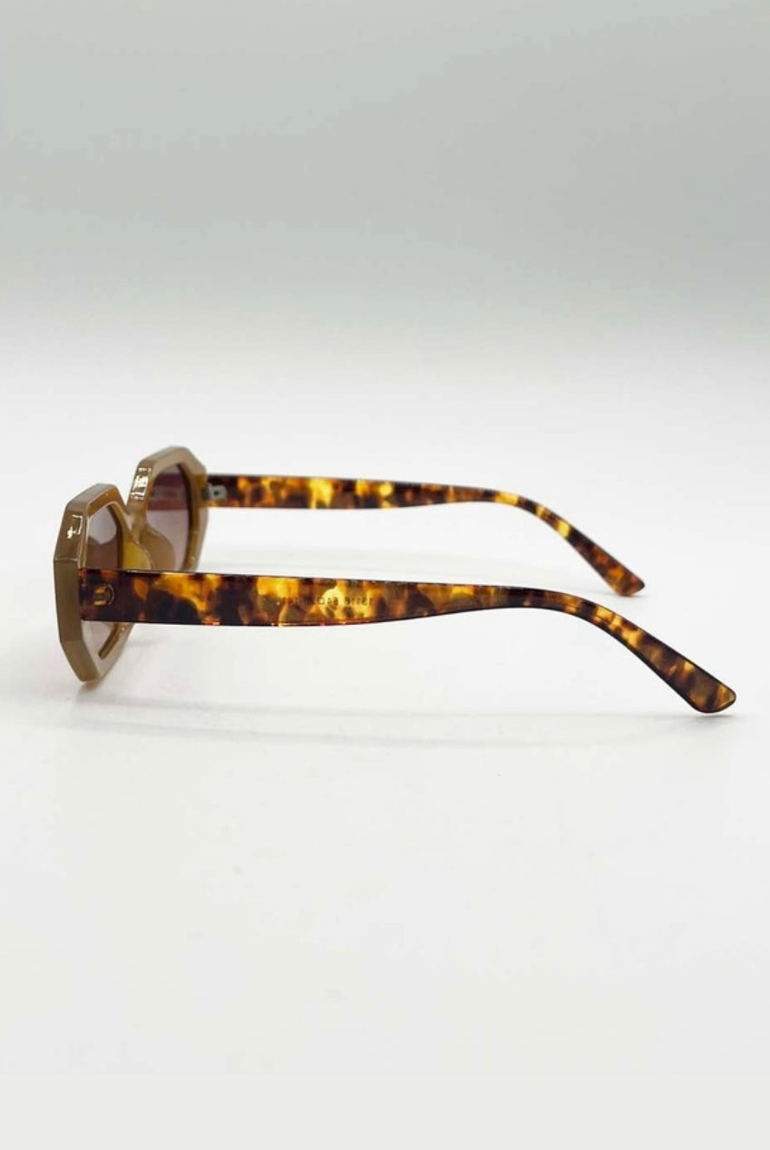 Oval Geomentric Sunglasses In Tortoise Brown SG2502006