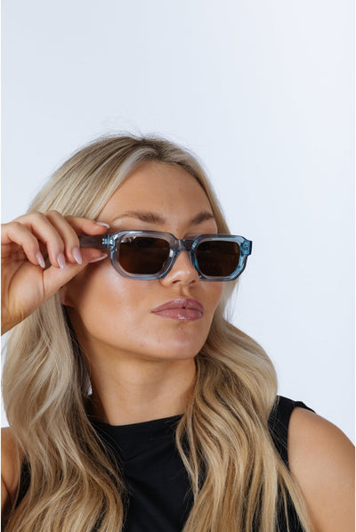 Blue - Chunky Retro Square Sunglasses by SVNX