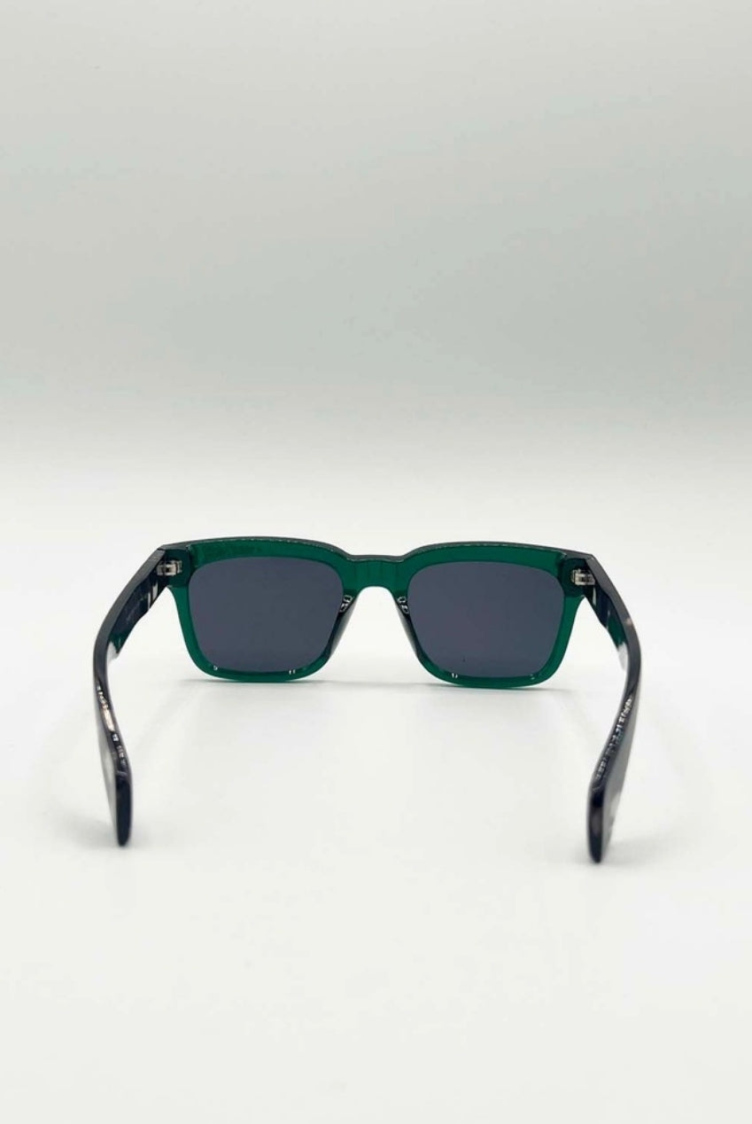 Square Sunglasses In Green Black SG2502320