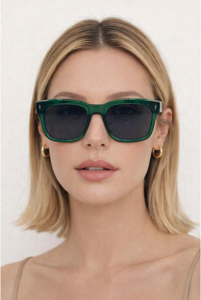 Green - Square Sunglasses In Green Black by SVNX