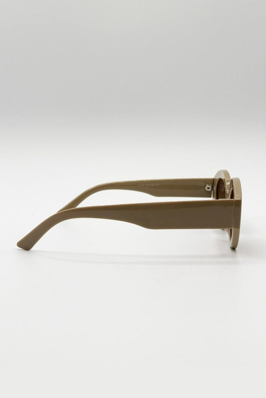 Retro Small Oval Sunglasses Beige SG2502528