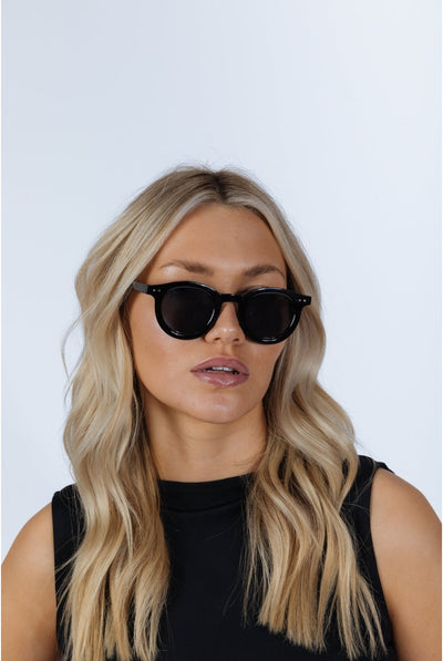 Black - Bold Rounded Sunglasses In Black by SVNX