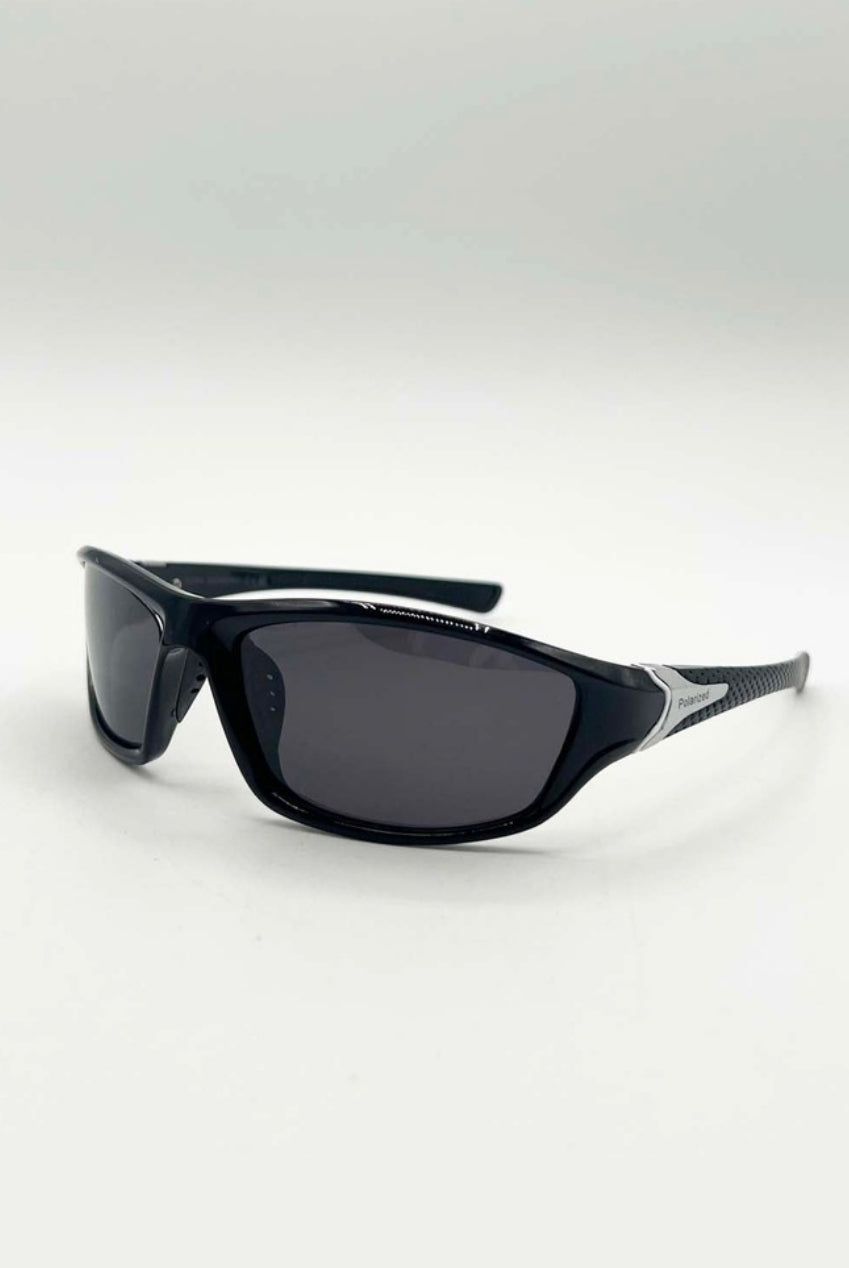 Outdoor Racer Sunglasses In Black Silver With Hard Case SG2502802