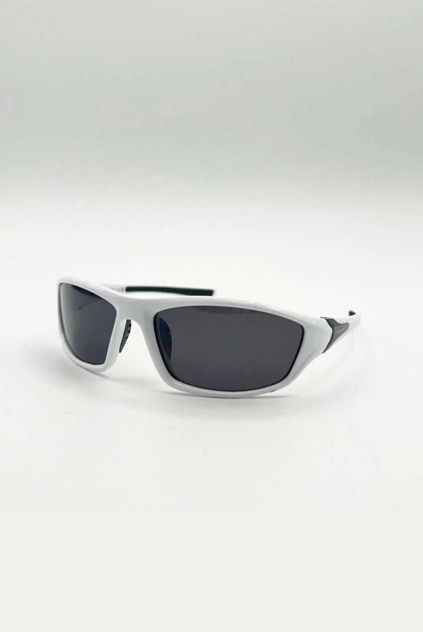 Outdoor Racer Sunglasses In White Black With Hard Case SG2502807