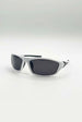 Outdoor Racer Sunglasses In White Black With Hard Case by SVNX