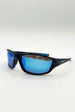 Outdoor Racer Sunglasses In Black Blue With Hard Case by SVNX