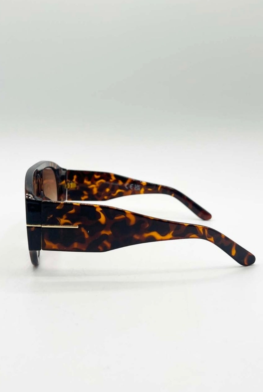 Oversized Rounded Tortoiseshell Sunglasses SG2502905