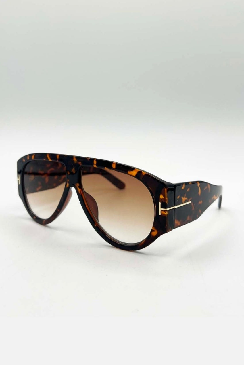 Oversized Rounded Tortoiseshell Sunglasses SG2502905
