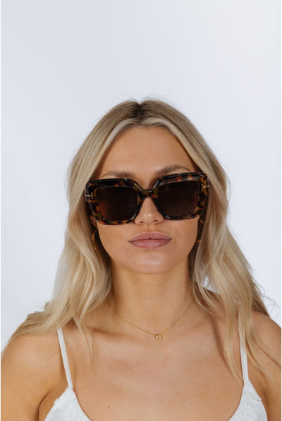 Tortoise - Bold Square Sunglasses In Leopard Brown by SVNX