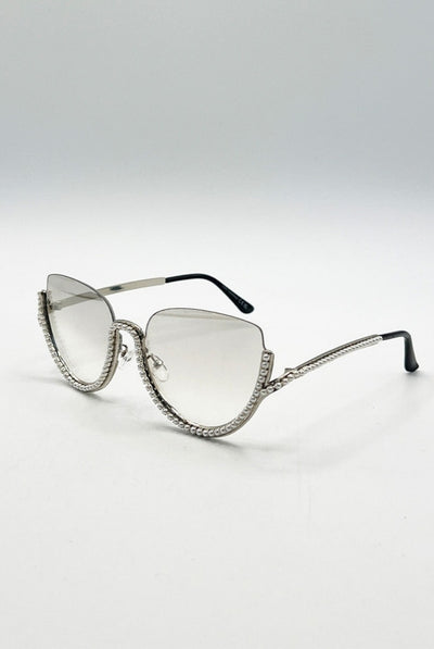Silver - Pearl Sunglasses In Silver Grey by SVNX