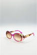 Floral Pink Oval Sunglasses by SVNX