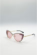 Cat-Eye Diamante Sunglasses In Pink by SVNX