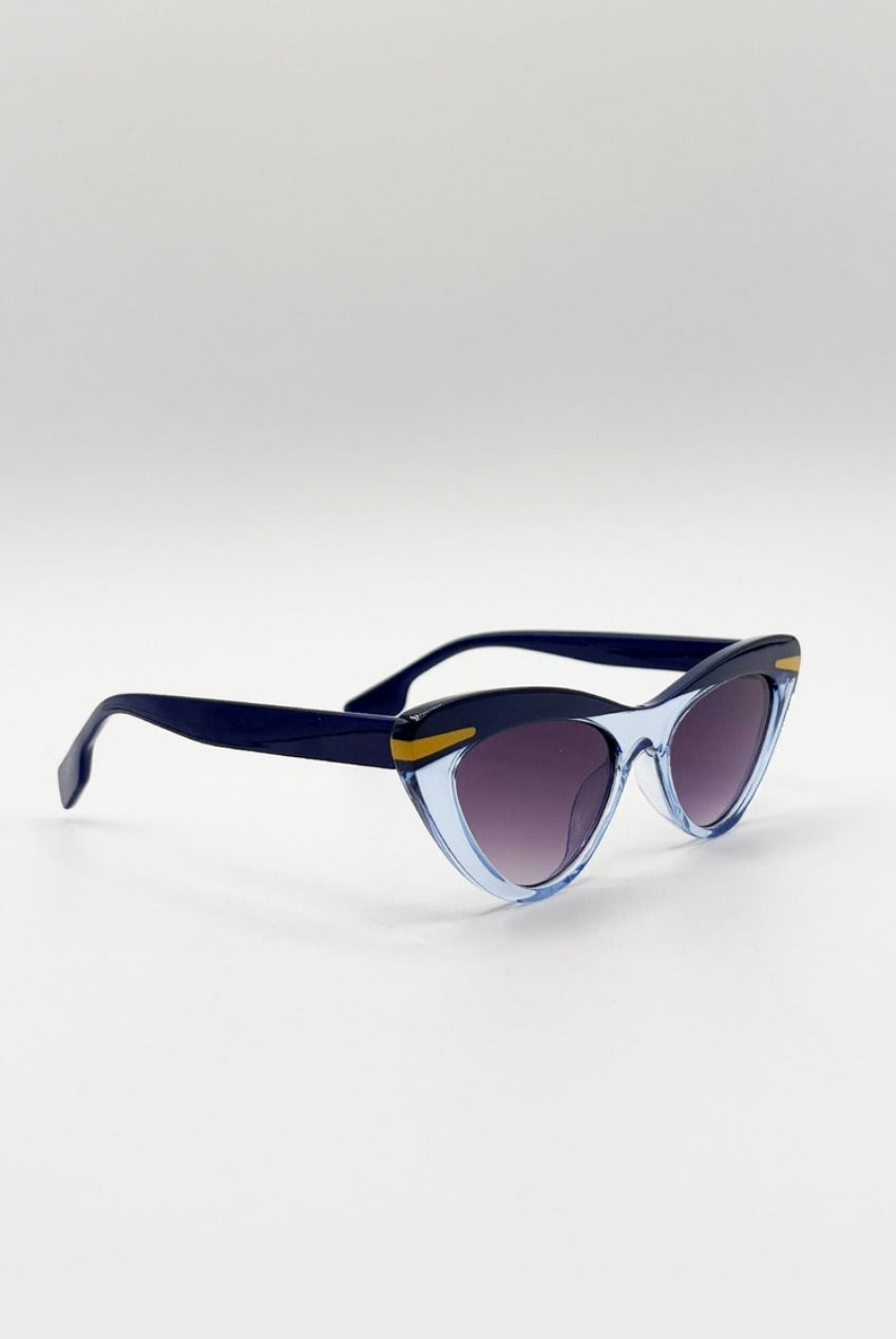 Two Tone Cat-Eye Sunglasses In Blues SG2510020