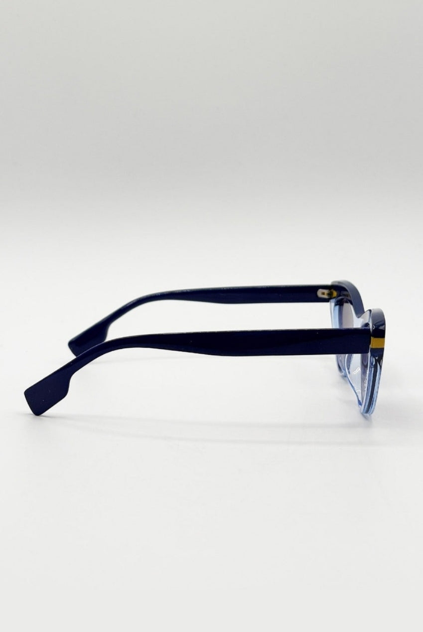 Two Tone Cat-Eye Sunglasses In Blues SG2510020
