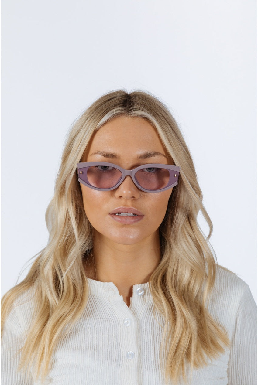 Oval Rectangular Vintage Sunglasses In Purple SG2510103
