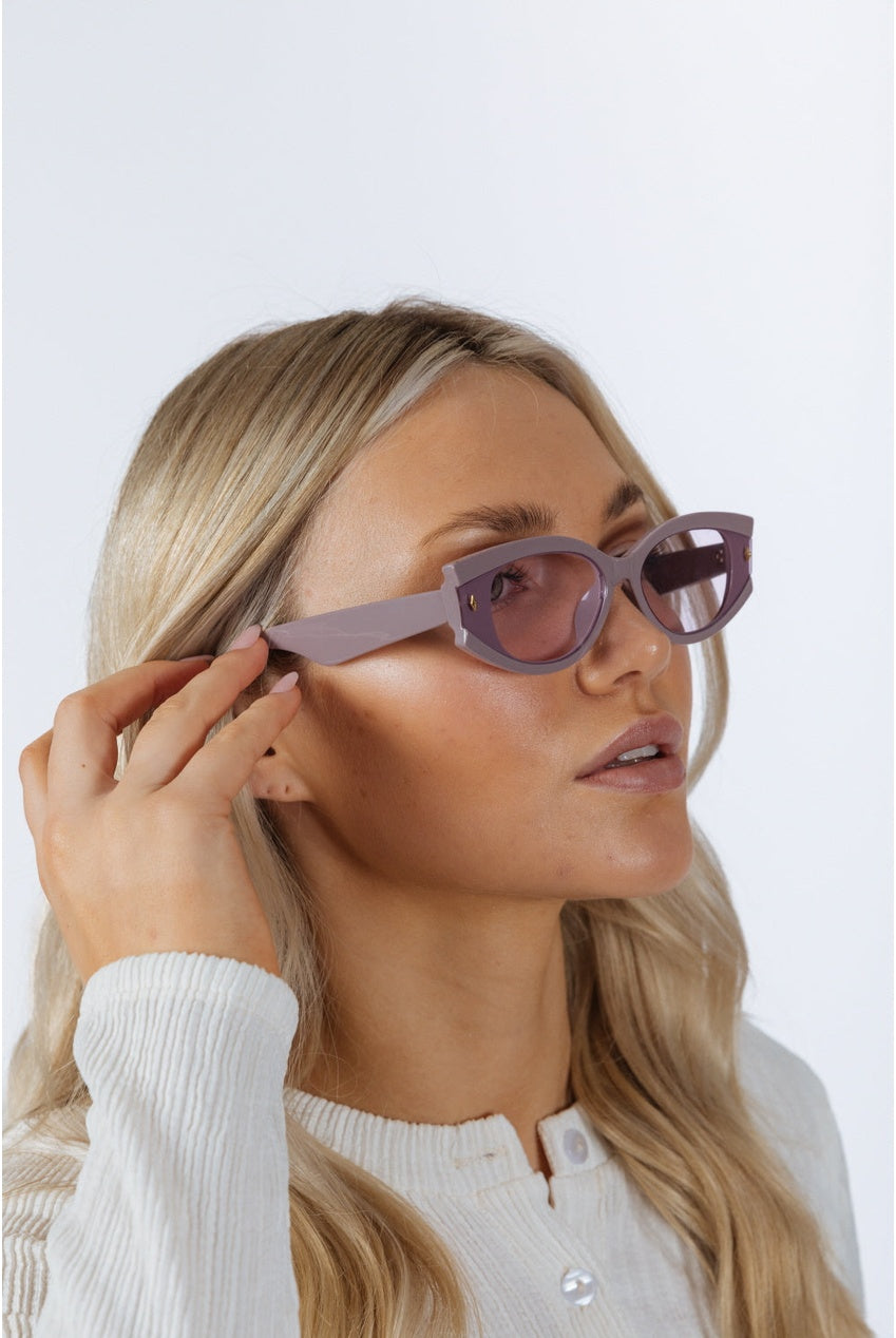 Oval Rectangular Vintage Sunglasses In Purple SG2510103
