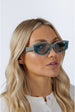 Oval Rectangular Vintage Sunglasses In Blue by SVNX