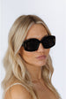 Oversized Chunky Rectangle Sunglasses In Black by SVNX