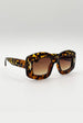 Oversized Chunky Rectangle Sunglasses In Tortoise by SVNX