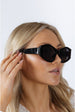 Angular Cat-Eye Sunglasses In Black by SVNX