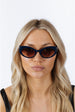 Oval Cat-Eye Sunglasses In Navy Red by SVNX