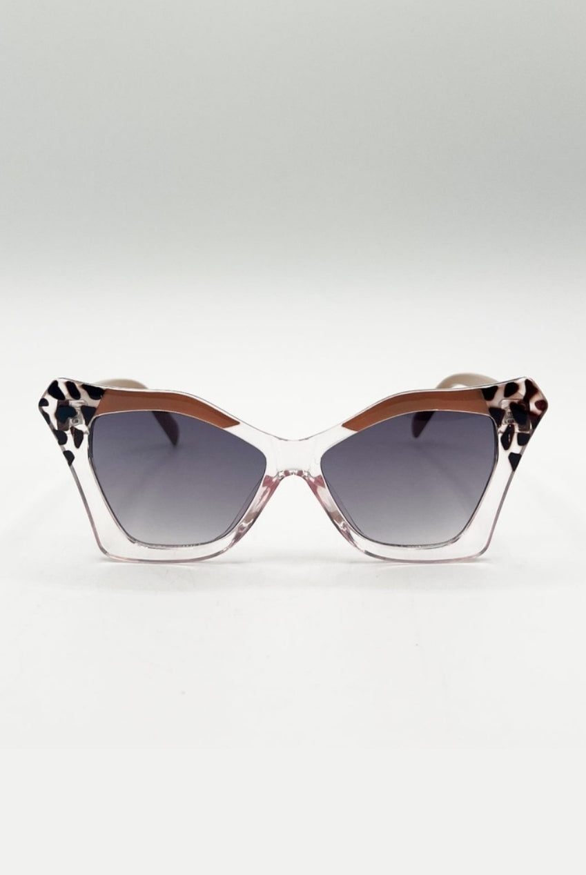 Oversized Cat-Eye Sunglasses In Nude SG2510808
