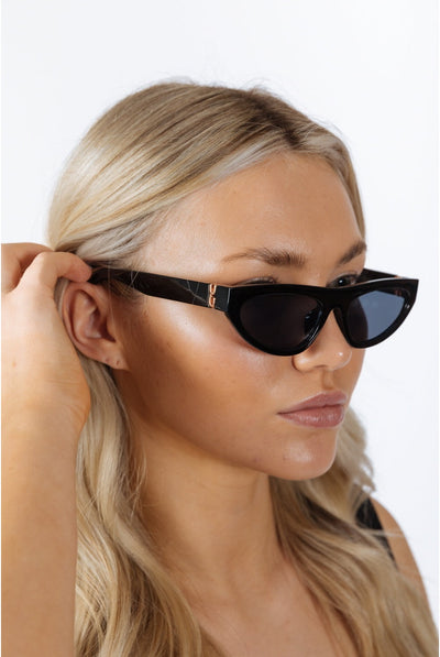 Black - Retro Oval Sunglasses In Black by SVNX