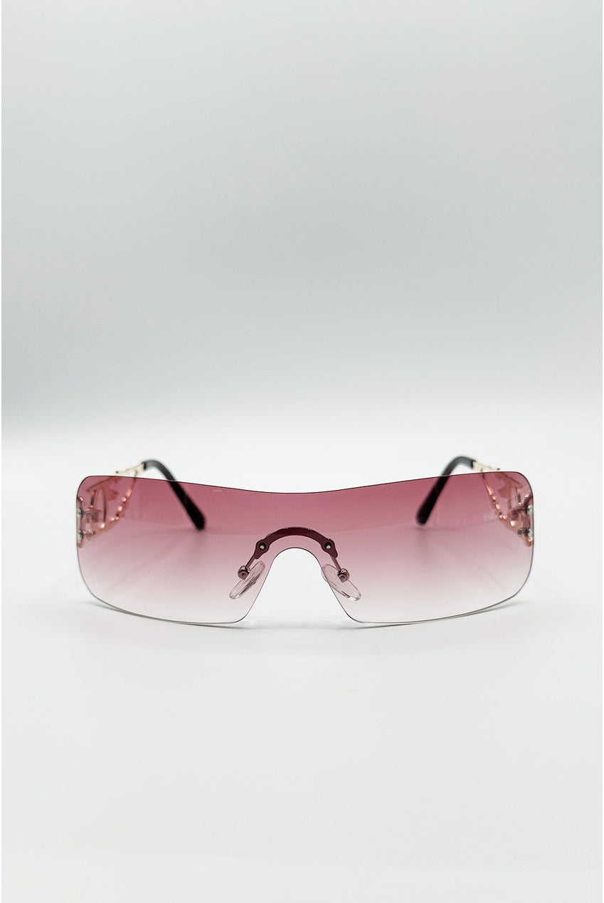 Flat Top Racer Rimless In Red SG2601404