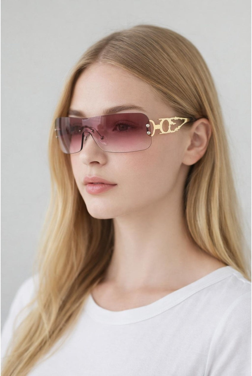Flat Top Racer Rimless In Red SG2601404