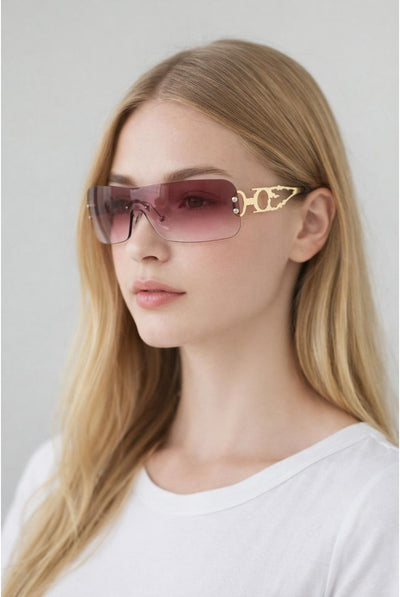Red - Flat Top Racer Rimless In Red by SVNX