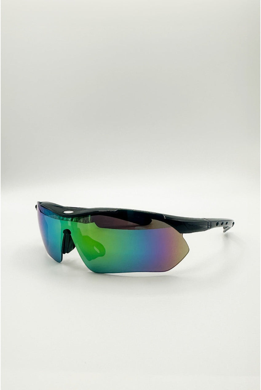 Outdoor Sports Racer Sunglasses In Black Multi With Case SG2601502